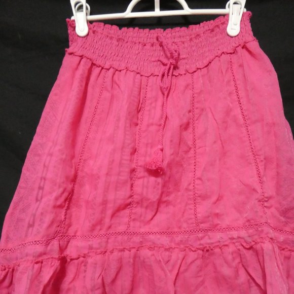 AEROPOSTLE Trending Pink Geometric Burnout Hi-Lo / High-Low Skirt - Picture 6 of 12